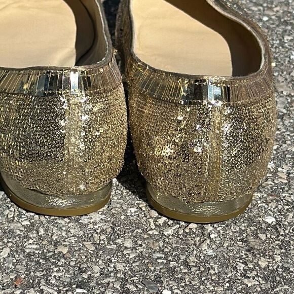 Talbots Gold Bling Slip-on Flats Size 7 1/2 - Picture 3 of 9
